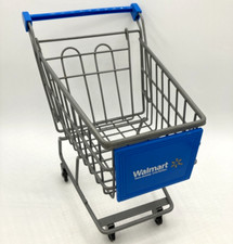 Small Doll Size Toy Metal Walmart Grocery Store Shopping Cart 10 inches Tall