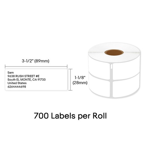 20Rolls 14000 2-up Address Labels 1-1/8" x 3-1/2" for Dymo 30253 LabelWriter 450 - Picture 13 of 19