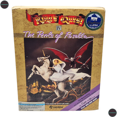 King´s Quest IV Perils of Rosella IBM PC Floppy Spiel Big Box Sierra 1988 #2 B30