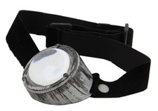 Steampunk Monovision Eyeglass W/ Strap Brushed Gold Or Silver Finish Clr Lens