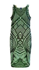 Geometric Women's Sleeveless Pencil Stretch Bodycon Bandage Dress Size L 