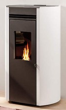 Palazzetti Flo TC 9 Stufa a Pellet ad Aria Calda Ventilata 9 Kw Acciaio Bianco