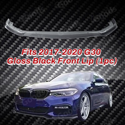 Gloss Black Front Splitter Lip Spoiler Fits 2017-20 BMW 5 Series G30 M Sport
