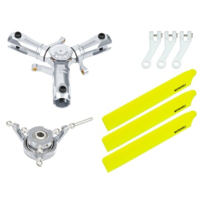 Microheli CNC Triple Yellow Plastic Blades Conversion set - OMP HOBBY M1 / EVO