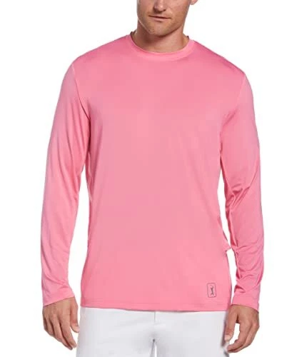 PGA TOUR Men Mixed Media Sun Protection Long Sleeve Crew Neck Golf