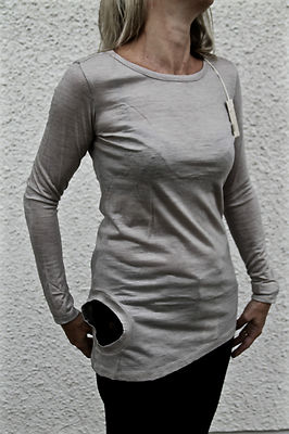 Tunika Pullover Wolle extra fein beige M&F GIRBAUD Gr. 38 EINKAUFSPREIS 190 