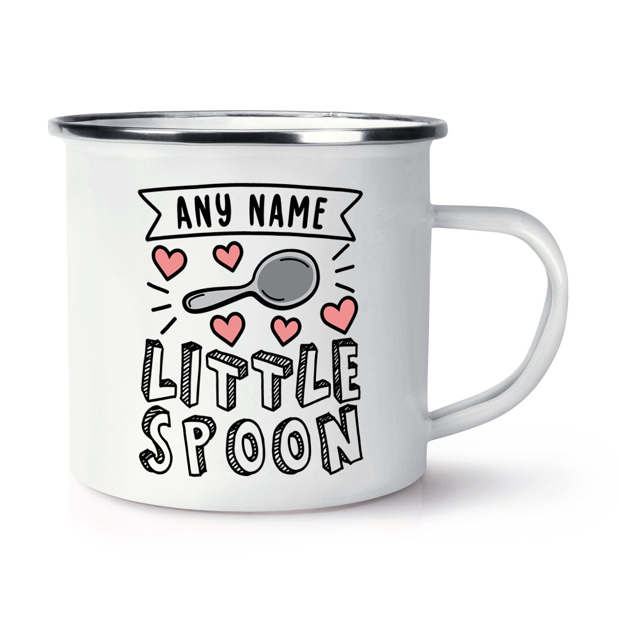 Personalised Little Spoon Enamel Mug Cup Love Valentines Funny Wife Girlfriend