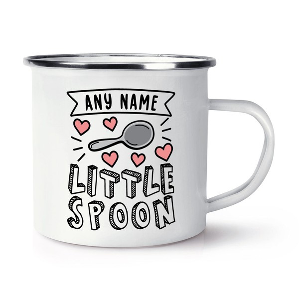 Personalisiert Klein LöFfel Emaille Becher Tasse Liebe Weiß Lustig Wife Freundin-image