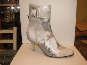 gold kitten heel booties