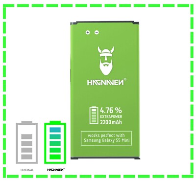 2x Hagnaven Akku für Original Samsung Galaxy S5 mini SM-G800F Ersatz Batterie