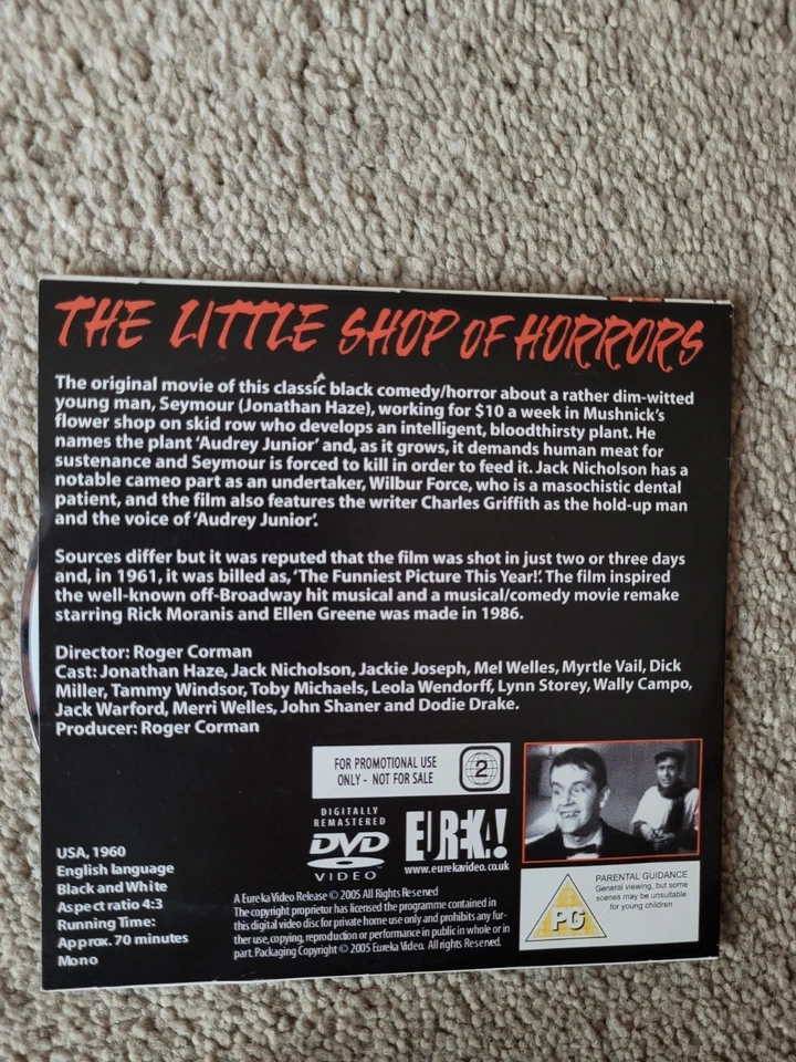 THE LITTLE SHOP OF HORRORS DVD - MAIL ON SUNDAY PROMO Jack Nicolson Black Comedy - Image 2 of 2