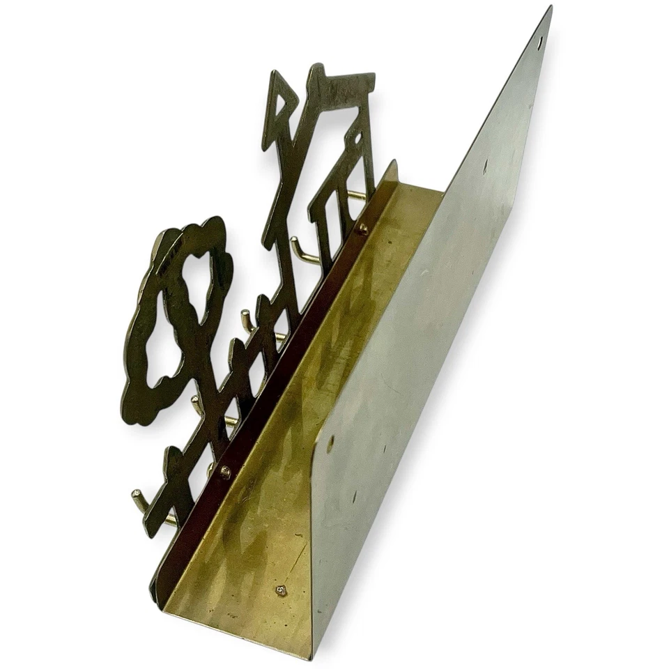 MCM Sólido LATÓN CASA Gancho de Pared Soporte Llaves Correa Sombrero Abrigo Letras Billetera Usado en Excelente Condición Foto 2 de 4