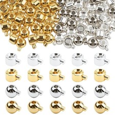 80 Pcs Crimp Beads for Jewelry Making, Flat Round Crimping Beads for Bracelets