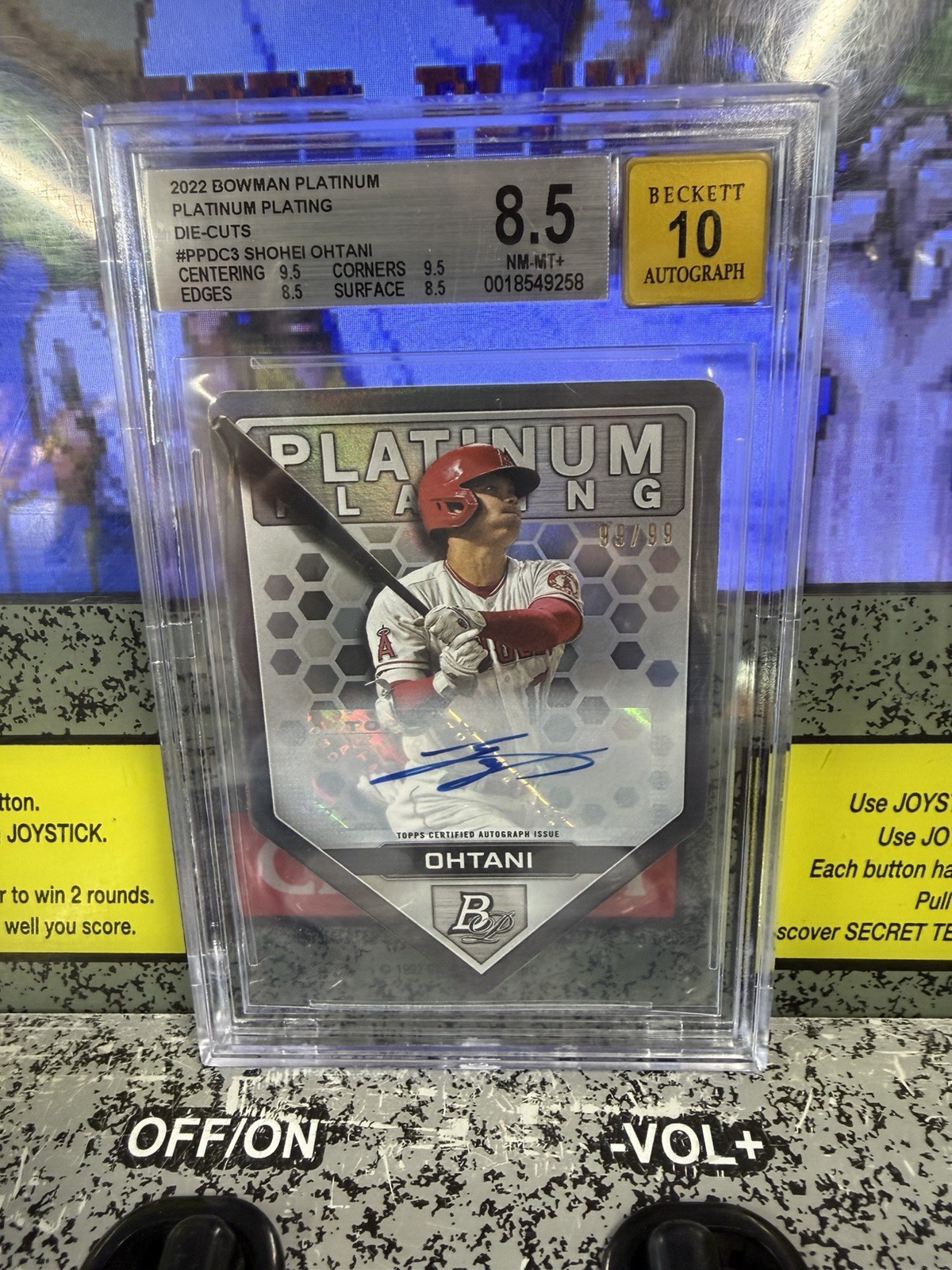 2022 Bowman Platinum Plating Die-Cut Shohei Ohtani Auto 99/99 BGS 8.5 Auto 10 view 6