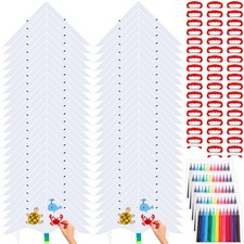 50 DIY Blank Kites for Large Kite Making Kit Bulk Easy to Fly Set Party with ...