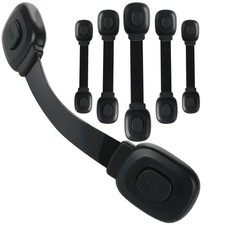 Cabinet Locks Baby Proofing, Child Safety Strap Locks Adhesive Black - Child ...
