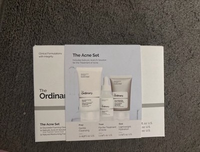 The Ordinary the Acne Set, 3-Step Skin Regimen with Glucoside Foaming Cleanser,