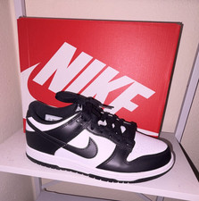 Nike Dunk Low Black/White Colorblock Leather Sneakers Kids US 4.5Y CW1590-100