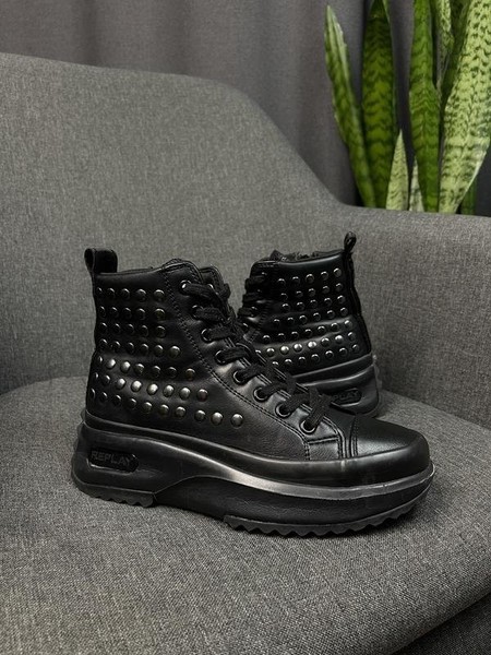 Women Replay Boots Black Eco-leather 36