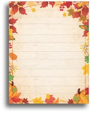 Fall Barnyard Leaves Stationery Paper - 50 Sheets