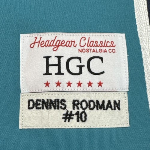 NWT Men's XL Headgear Dennis Rodman Teal South Oak Hill Cliff High School Jersey - Picture 2 of 11