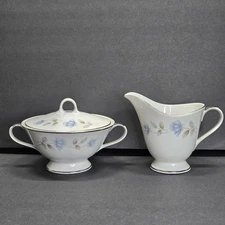 JAPAN International Silver Co. Fine China “Elegant Lady” SUGAR BOWL & CREAMER