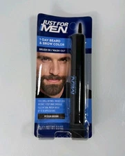 NEW Just for Men 1-Day Beard & Brow Color - Medium Brown, Temporary Color, 0.3oz