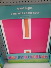 Happy Birthday Yard Sign with Stakes - Bright Rainbow Color, 15" Big Size - P...