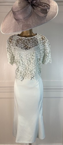 Vestido de novia Phase Eight UK 16 verde menta encaje capas madre novia carreras - Imagen 10 de 24