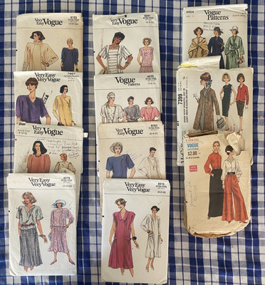 Lot 11 Vintage Vogue patterns Assorted Sizes 1970s