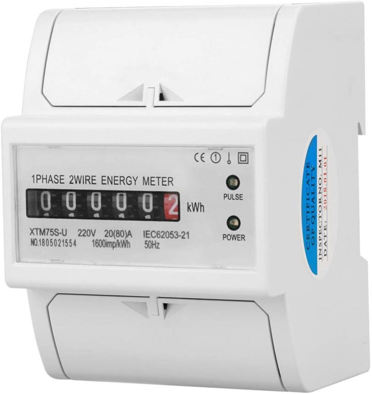 Smart Single-Phase Meter 220V DIN-Rail Electricity Energy Meter Digital 1 Phase