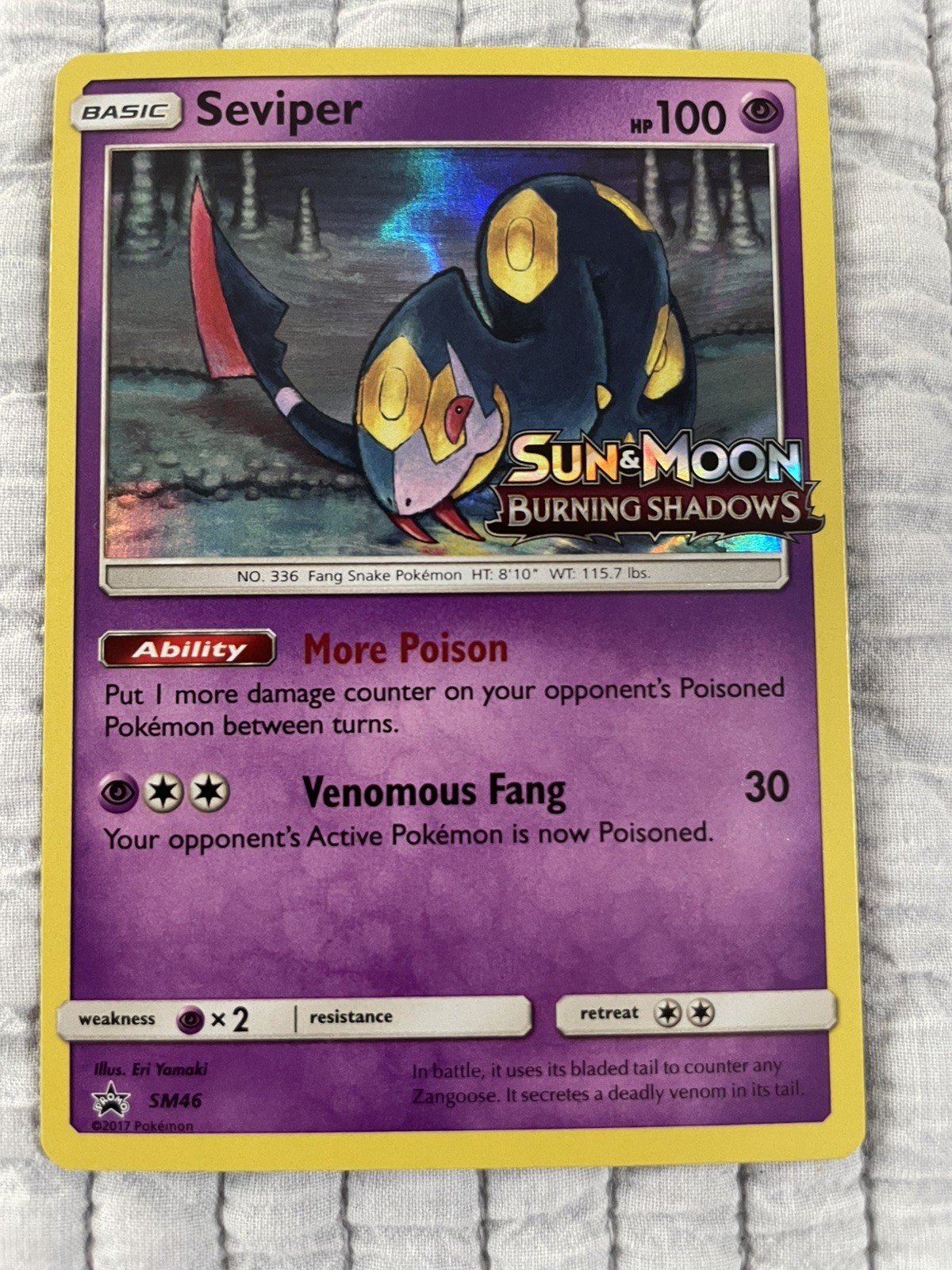 Seviper SM46 Burning Shadows Sun & Moon Black Star Promo Holo NM