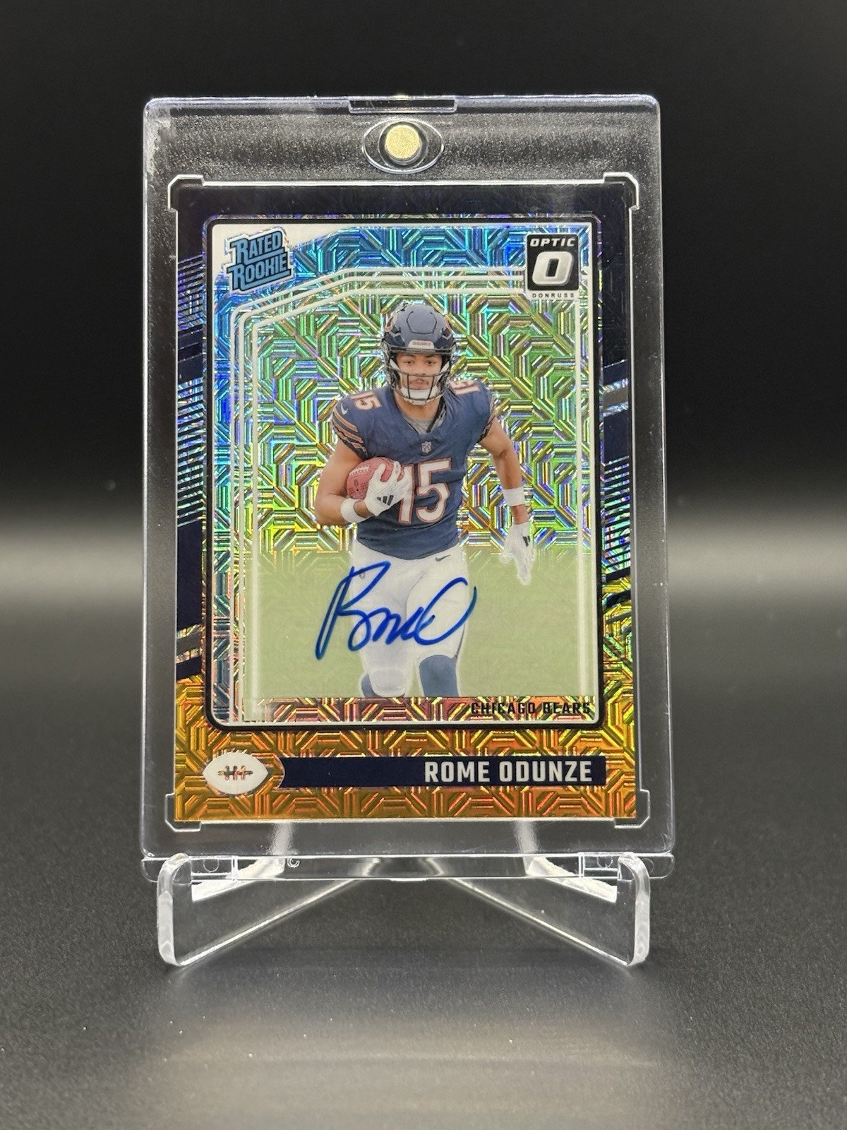 2024 Panini Donruss Optic Rome Odunze Black Gold Rated Rookie RC Auto #30/60