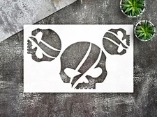 Stylized Skull and Crossbones Wall Art Reusable Plastic Stencil - StencilAir