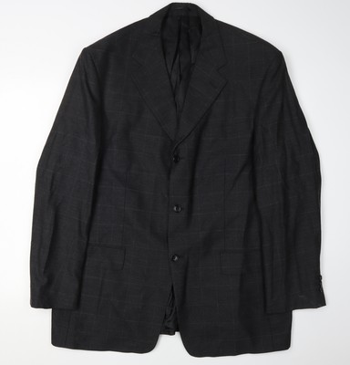Milan Collection Herren Blazer schwarz kariert Größe 46R