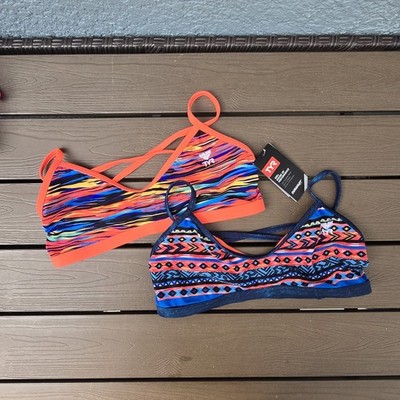 TYR Women Durafast Trinityfit Workout Bikini Top Bonzai Santa Fs Sz M NEW Sample