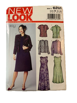 New Look 6201 Misses Dress Jacket mandarin collar bust 32-44 size 10-22 Uncut
