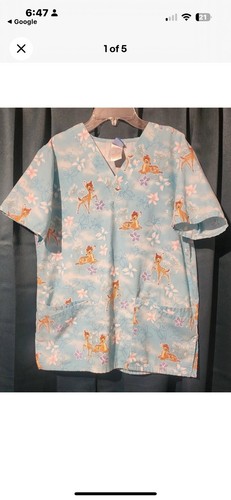 Il meraviglioso mondo di Disney Bambi Scrub Top / Taglia S - Foto 2 di 6