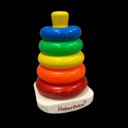Vintage Fisher Price Rock-A-Stack #627 Plastic Rings Complete 5 Ring ...