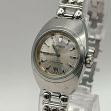Citizen Vintage Women's Watch 1970s Oval Case Silver Dial Auto Working