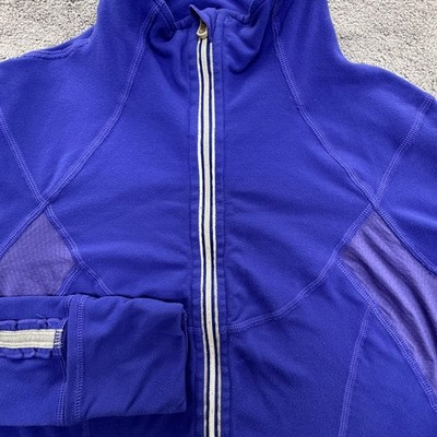 Lululemon Pullover Womens 4 Blue 1/4 Zip Running Top Thumbholes Reflective