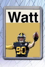 T.J. Watt Artist Signed Football Art Card 2/10