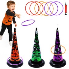 Voiiake 3 Pack Witch Hat Halloween Inflatables Ring Toss Game - Fun Halloween...