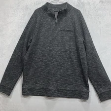 Marc Anthony Sweater Men's Long Sleeve Polyester Blend 1/4 Zip Gray Extra Large