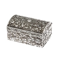 Schmuckdose 10X6 Cm Schatztruhe SchmuckkäStchen Antik Versilbert Box Deko Dose
