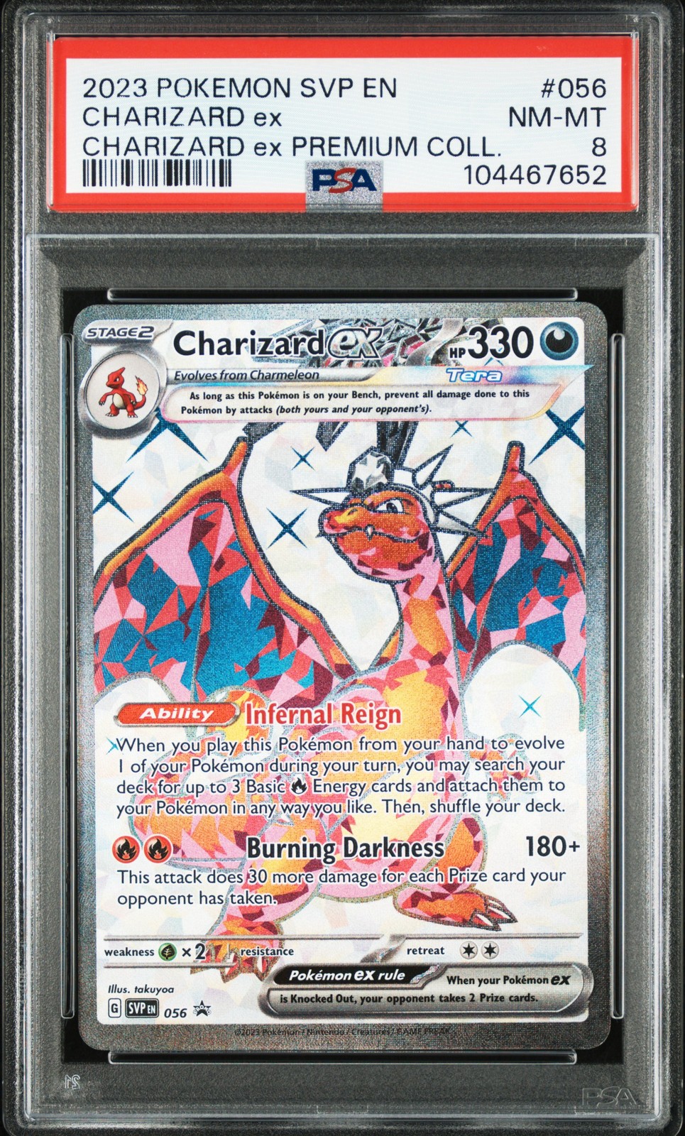 2023 POKEMON SVP EN-SV BLACK STAR PROMO #056 CHARIZARD EX PSA 8