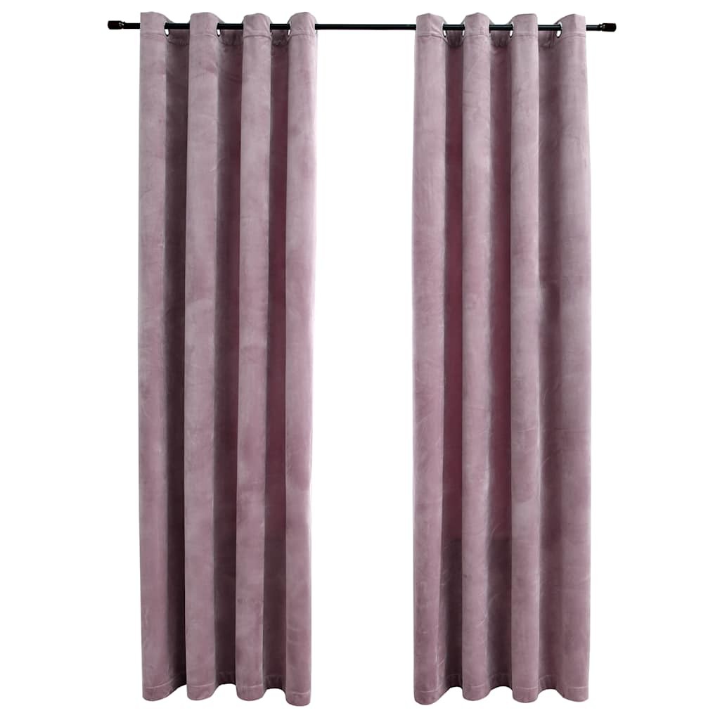 Tende Lusso Velluto Rosa Antico 140x175cm - Design con Occhielli - 2
