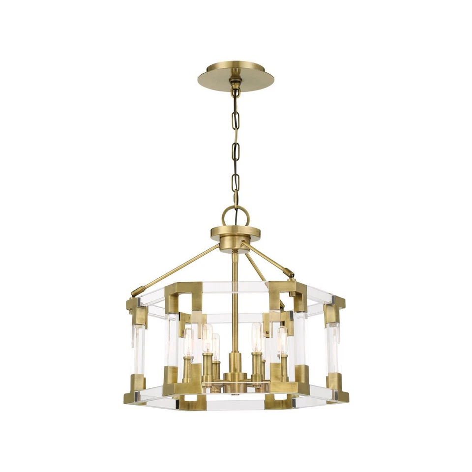 Mini colgante Metropolitan N7355 Prima Vista 6 luces 21" W - latón antiguo envejecido Foto 2 de 2