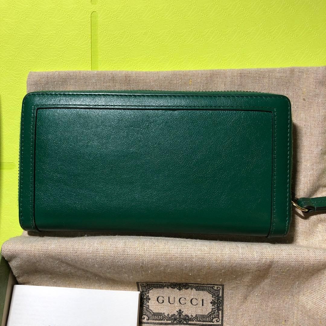 Gucci Diana Bamboo Long Wallet Women's Continentale Leather Green