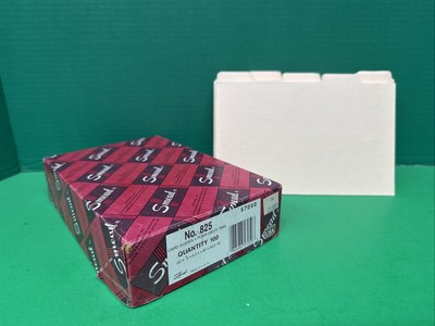 SMEAD No. 825 Card Guides Plain Tabs  100 Count 8x5
